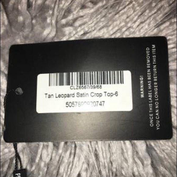 Tan leopard satin crop top from plt - Picture 3 of 4